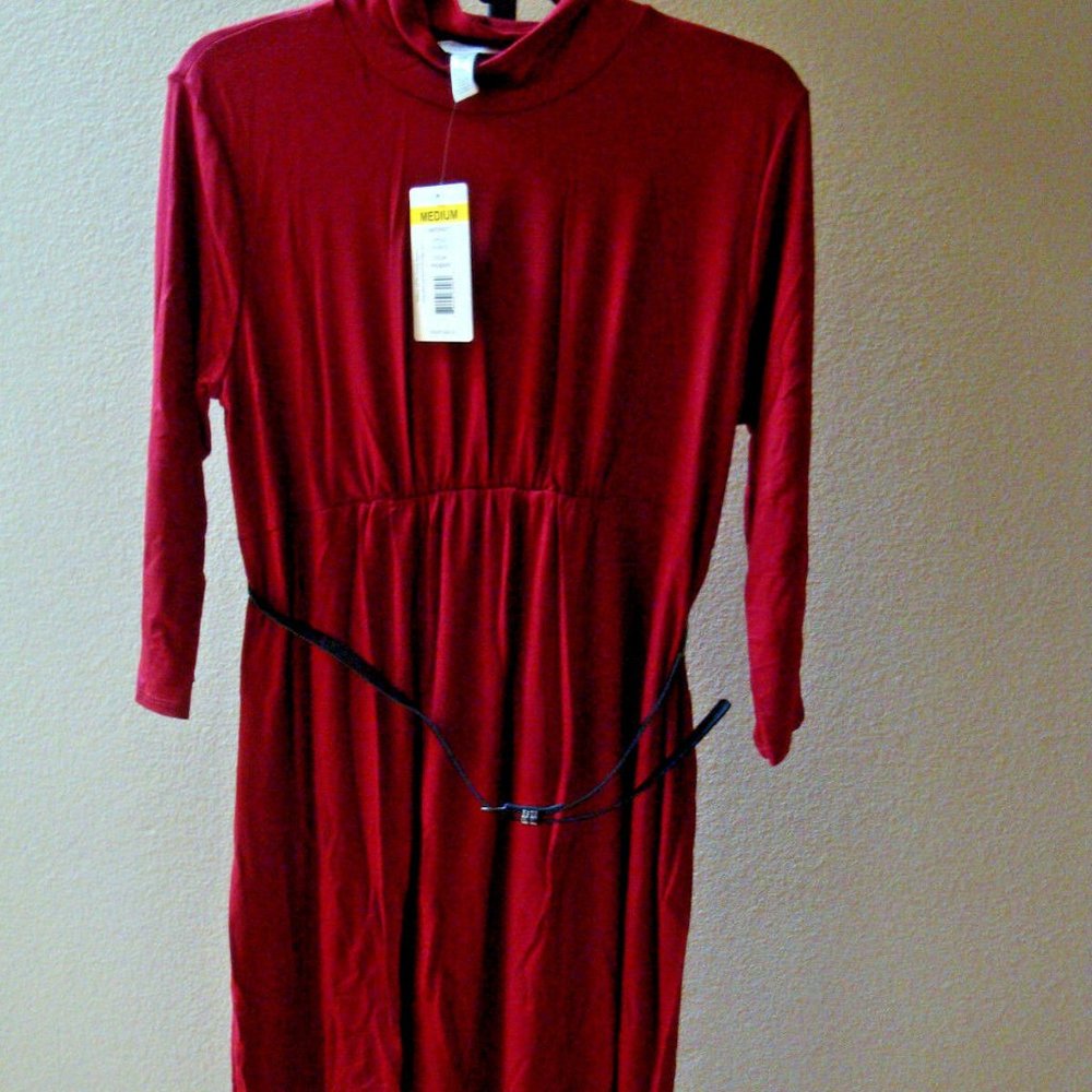 Three Seasons Maternity 3/4 Sleeve Mock Dress Sz M